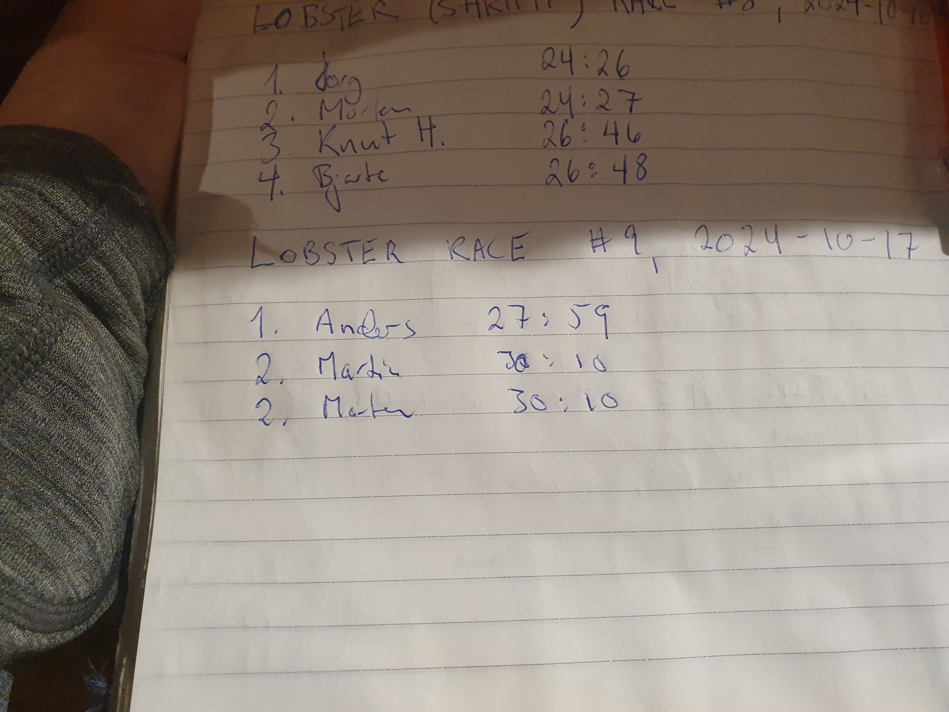 Lobster race #9, 2024-10-17